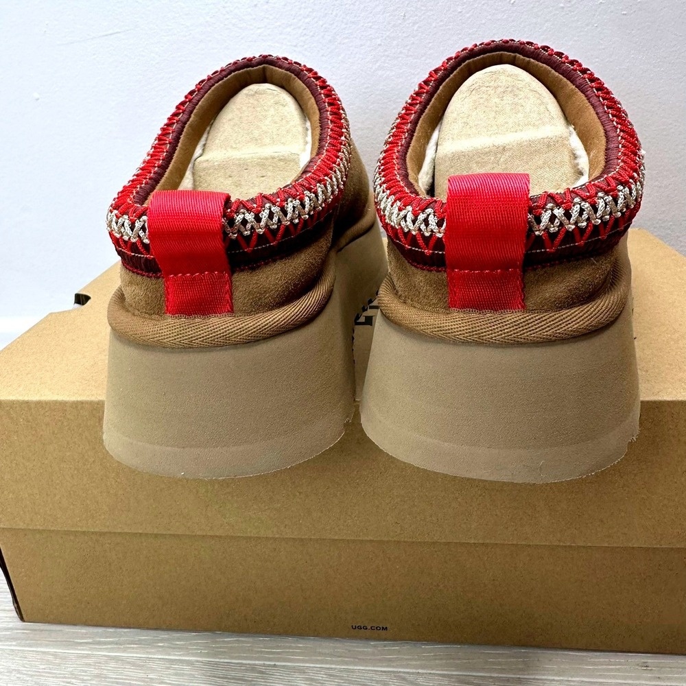 UGG Tazz Platform Slipper Women Size 8 Chestnut 1122553 Comfort Suede Clog - Picture 6 of 11